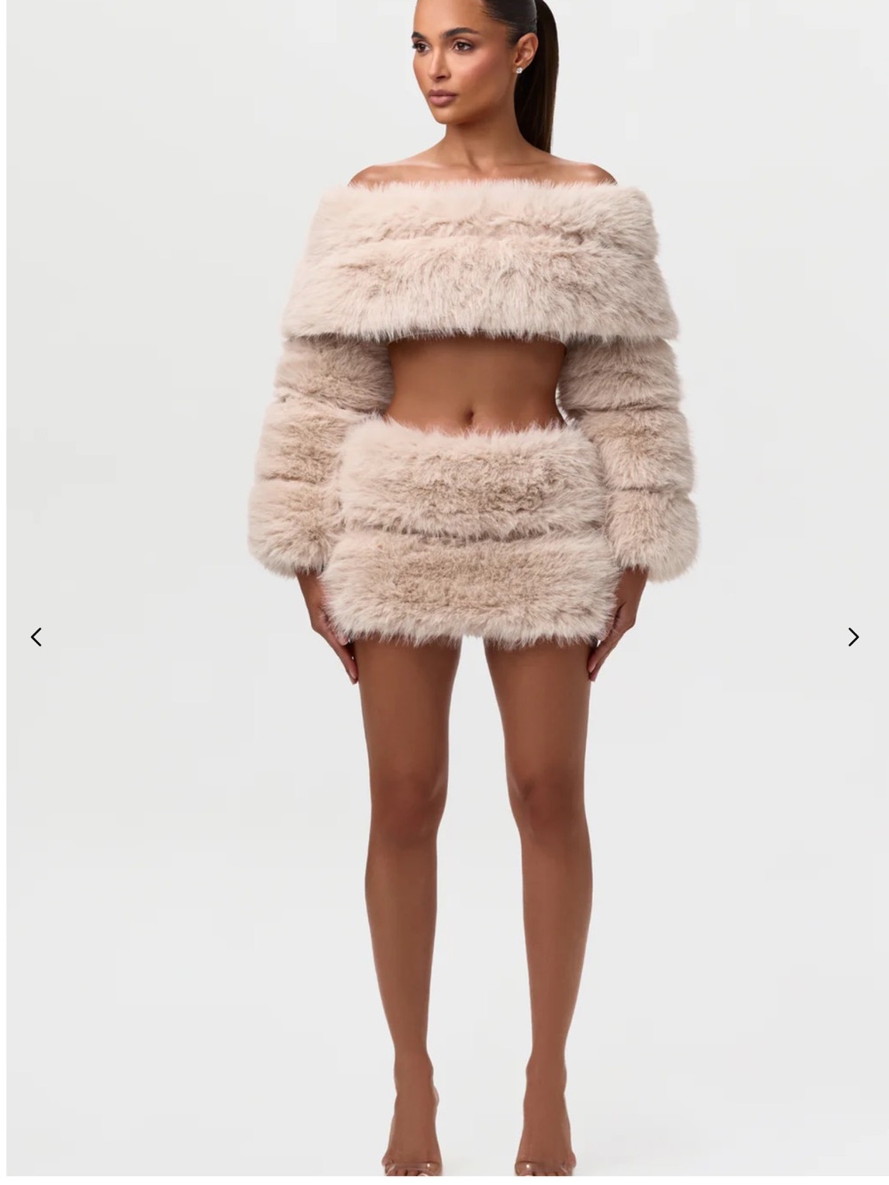 Naked Wardrobe Faux Fur Mini Skirt